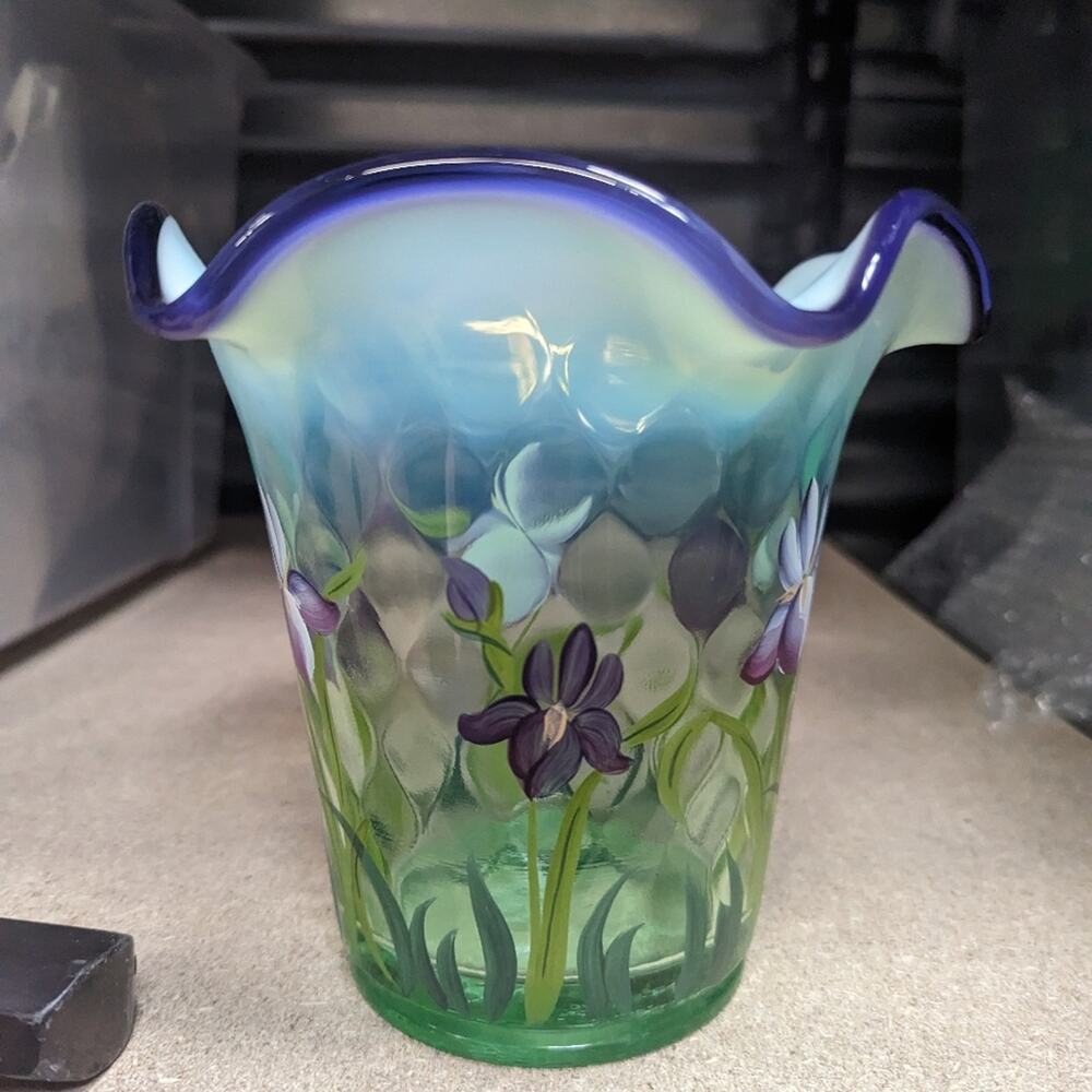 2003 Fenton Designer Showcase Series Flip Vase Designed by Martha Reynolds